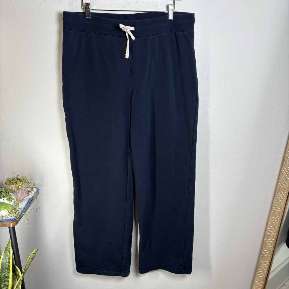 Lands' End Womens L Navy Blue Heather School Uniform Sweatpants